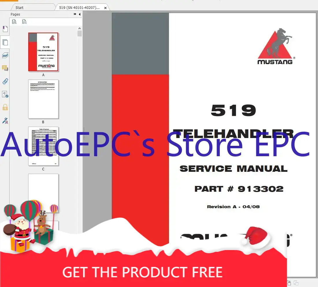 Heavy Equipment Service - AutoEPC マスタング機械重機 4.14 GB PDF 2022