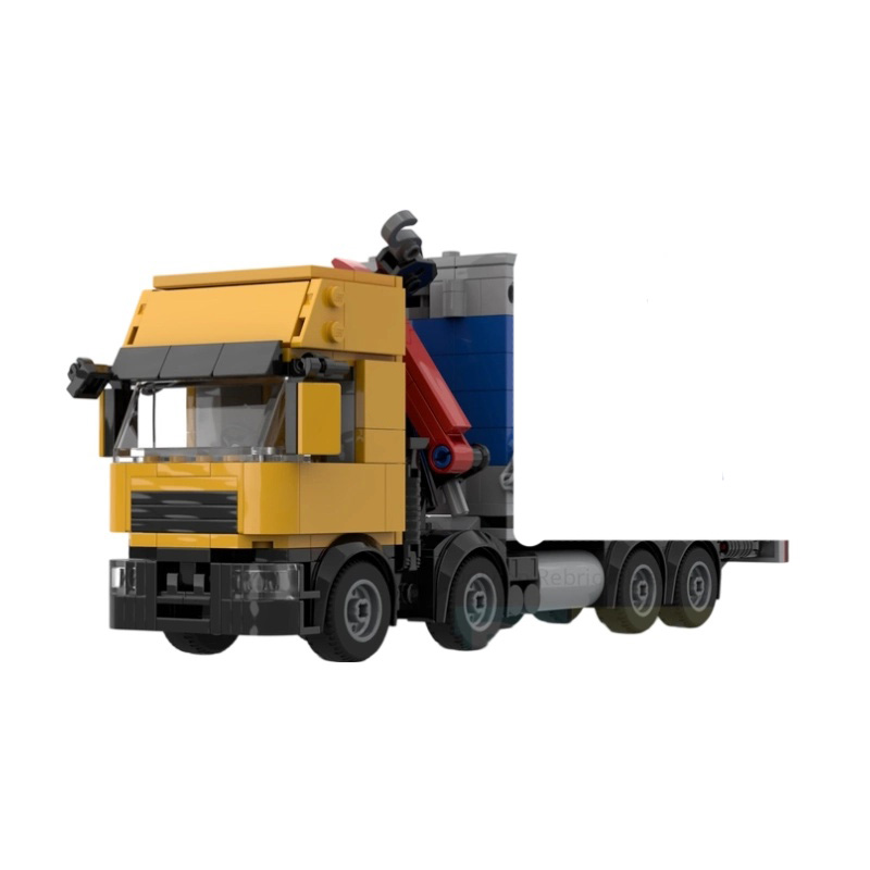 Vehicle Heavy Equipment - ヘビーデューティークレーントラック MOC ビルディングブロック 8x4 建設車両 リフティング機器