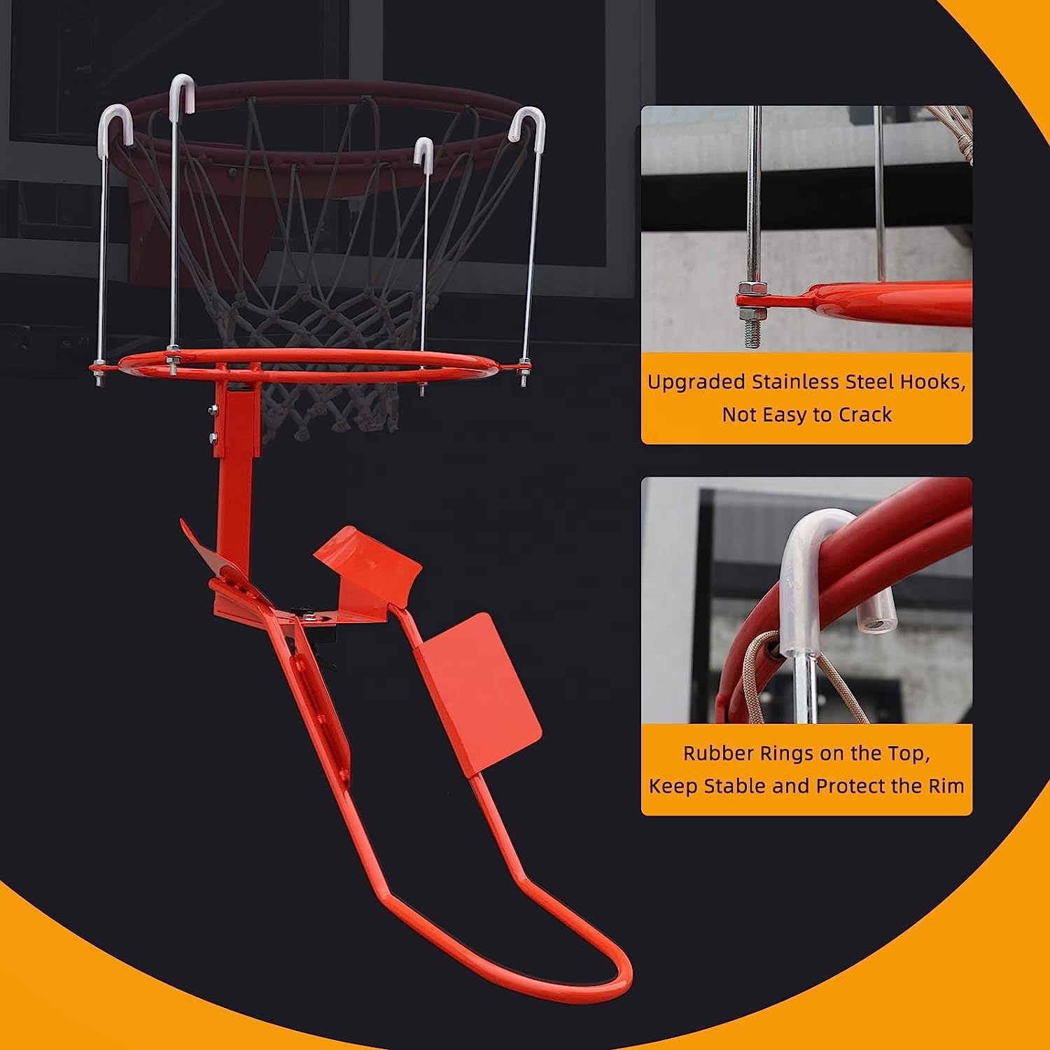 Heavy Equipment Attachments - 頑丈なスチール製バスケットボールリターンアタッチメントフープシュートトレーニング機器