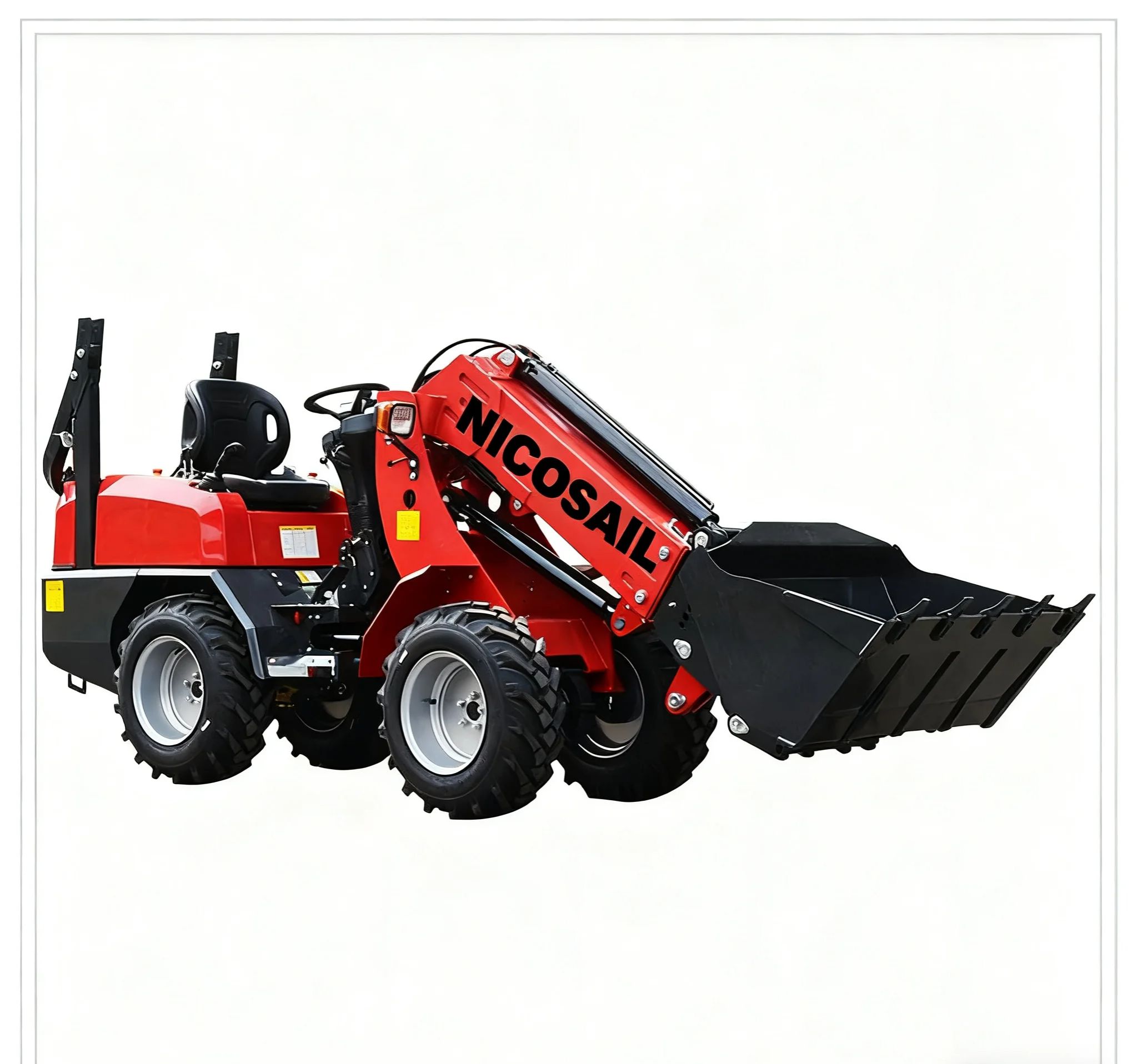 Skid Steer Loader - 中国製小型フロントエンドローダー伸縮式アームローダー1トン2.1トン3トンコンパクト伸縮式ホイールローダー