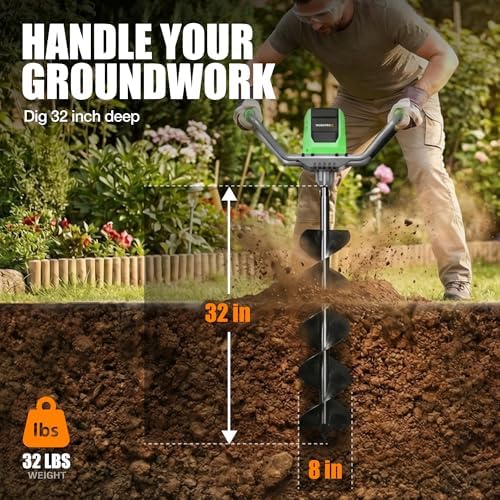 WORKPROX 40V電動オーガーポストホールディガー、8 - Post Hole Digger のレビューと価格