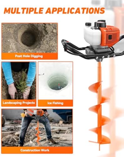 NEO-TEC 63CC ガソリン式穴掘り機、2ストロークア - Post Hole Digger のレビューと価格