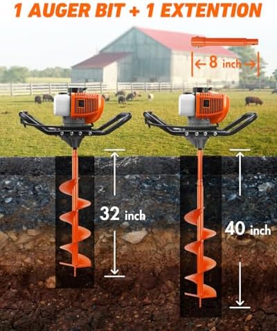 NEO-TEC 63CC ガソリン式穴掘り機、2ストロークア - Post Hole Digger のレビューと価格