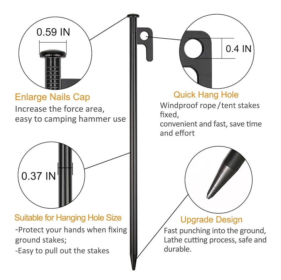 キャンプ用テントペグ、グラウンドネイル、ペグ、ハイキング、キ - Heavy Equipment Attachments のレビューと価格