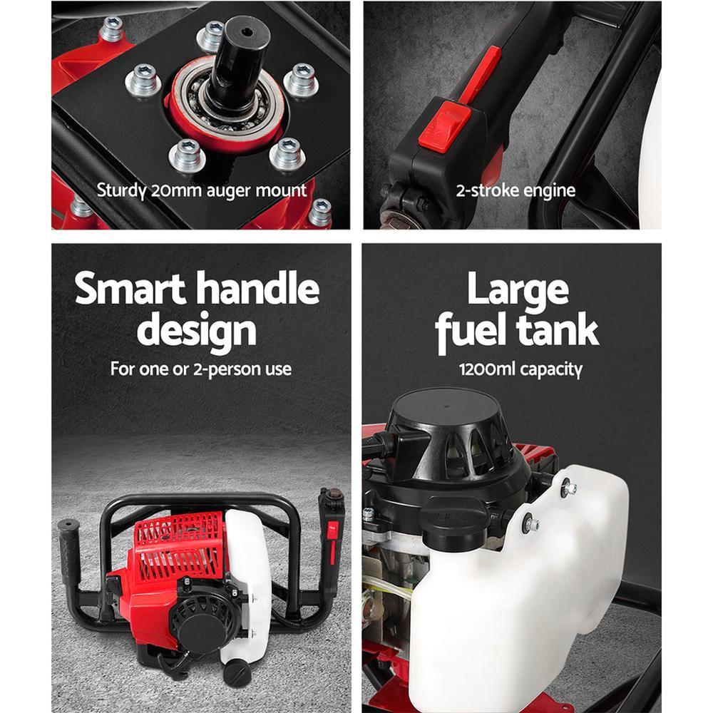 ガソリン駆動式ポストホールディガー用モーター（赤色、ヘビーデ - Post Hole Digger のレビューと価格
